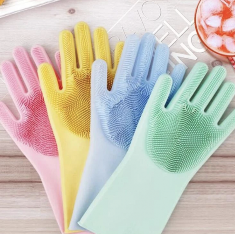 SOFT SCRUBBER CLEANING GLOVES (1 PAIR) - RunSpree.com