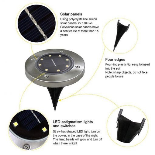 LED SOLAR POWERED DISC LIGHTS